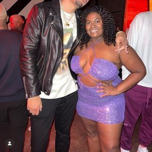 Sparkly purple mini dress